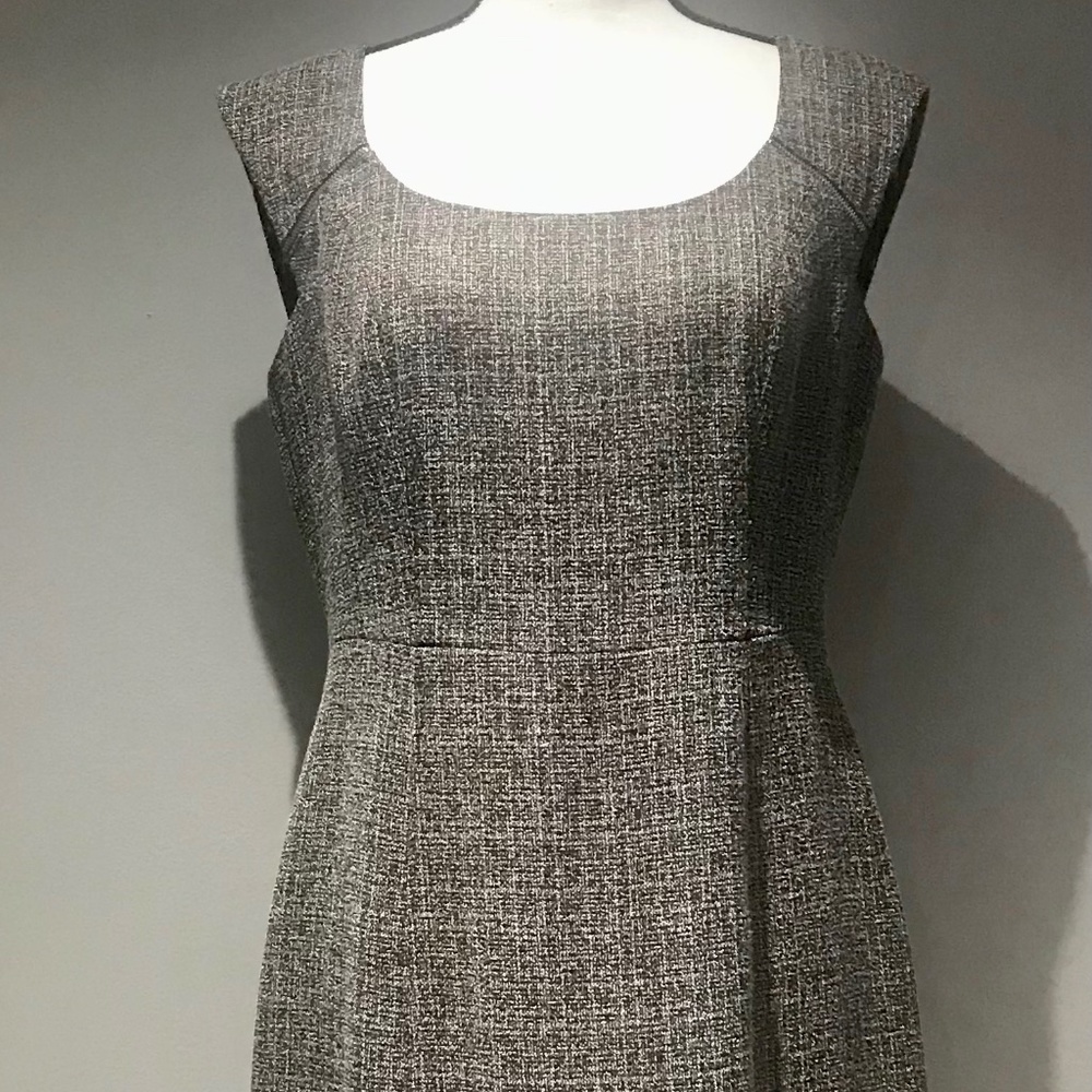 Kay Unger Chocolate Brown Scoopneck Shealth Zipper Accent Sheath Dress Size 8
